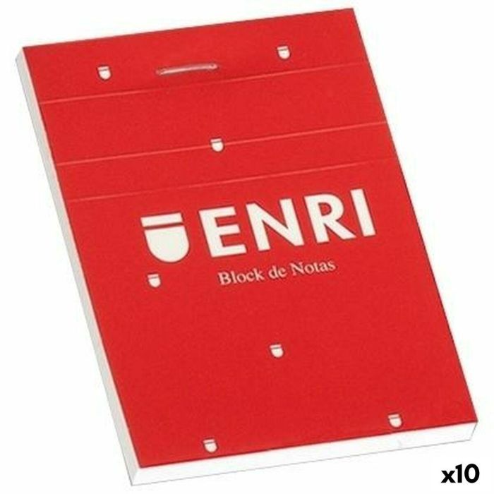 Bloc de Notas ENRI Rojo A6 80 Hojas 4 mm (10 Unidades) Bloc de Notas ENRI Rojo A6 80 Hojas 4 mm (10 Unidades)