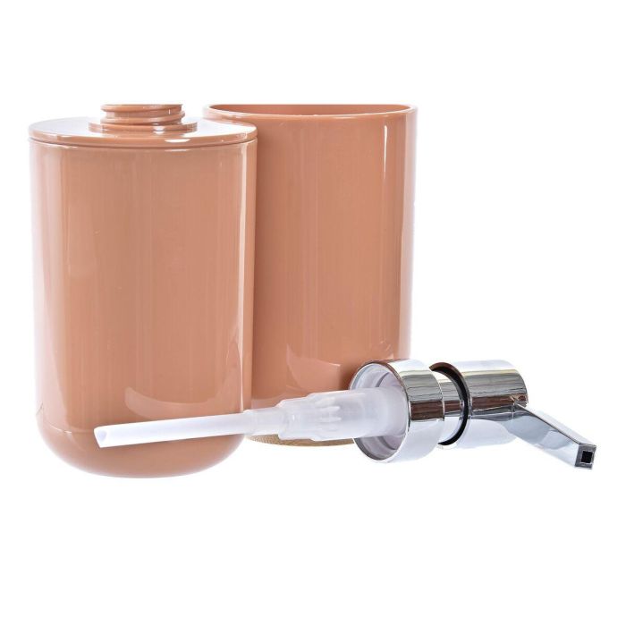 DKD Home Decor Set de 2 Accesorios Decorativos de Baño Moderno en Ps y Bambú, Colores Naranja, Gris y Natural, 7x7x16 cm 2 DKD Home Decor Set de 2 Accesorios Decorativos de Baño Moderno en Ps y Bambú, Colores Naranja, Gris y Natural, 7x7x16 cm 2