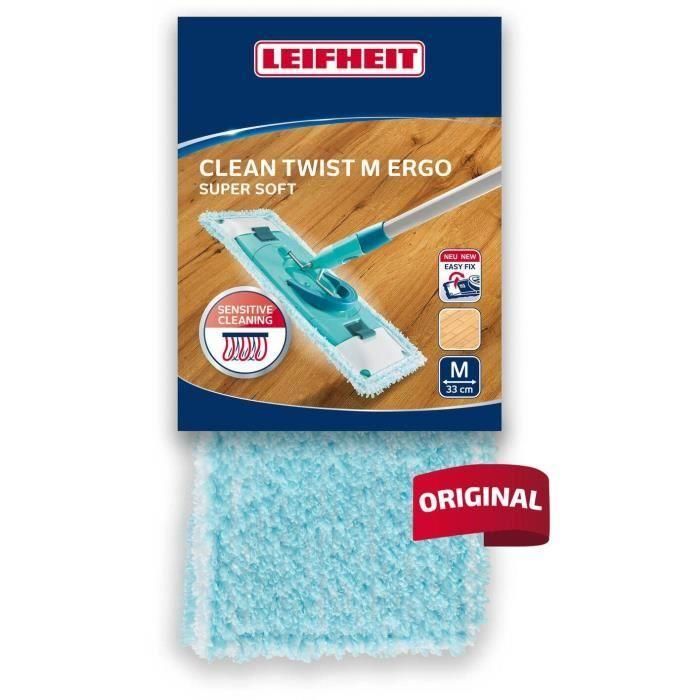 LEIFHEIT Clean Twist M Ergo super soft 52122 Funda de limpieza de repuesto para fregona plana, funda especial para suelos frágiles 1 LEIFHEIT Clean Twist M Ergo super soft 52122 Funda de limpieza de repuesto para fregona plana, funda especial para suelos frágiles 1