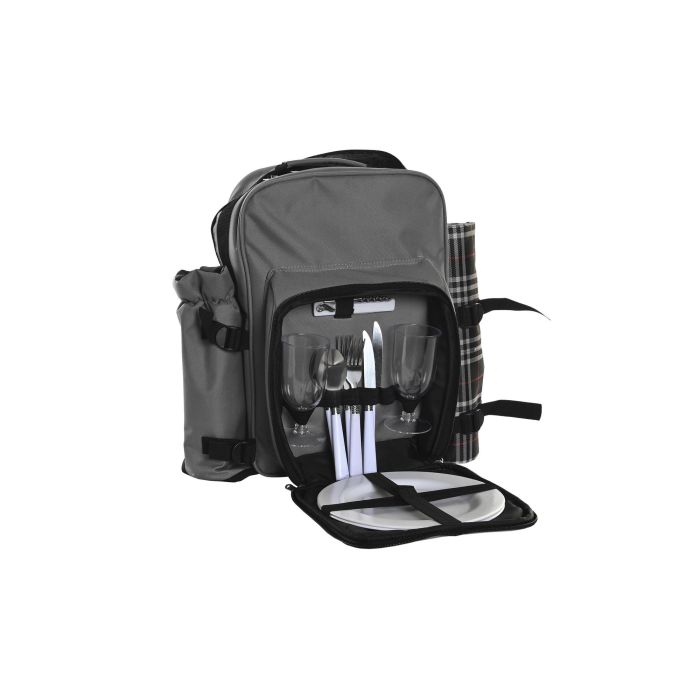 DKD Home Decor Mochila de Picnic para 2 Personas con Manta, Set de 9 Piezas, Poliester Gris Oscuro 20x39x28.5cm 0 DKD Home Decor Mochila de Picnic para 2 Personas con Manta, Set de 9 Piezas, Poliester Gris Oscuro 20x39x28.5cm 0