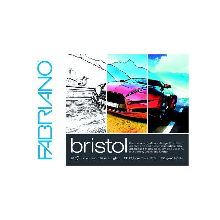 Bloc De Dibujo Fabriano Bristol Illustrazione Encolado A4 250G 20H