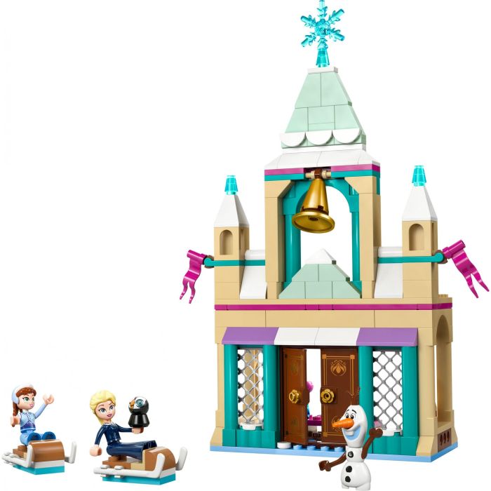 LEGO 43265 Castillo Helado de Arendelle Disney Frozen, con Elsa, Anna, Olaf y 2 trineos. Juguete de Construcción con puertas que se abren y alcoba. 1