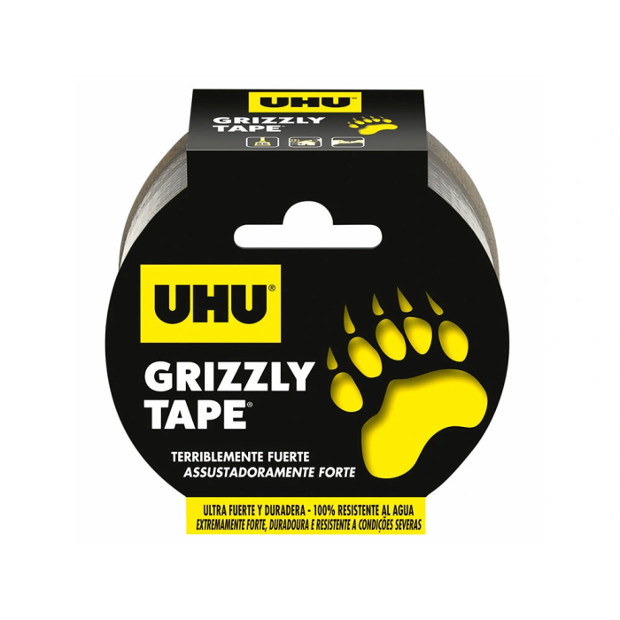 Uhu Cinta Americana Grizzly Tape Ultrafuerte Color Plata 25 mt x 48 mm Resistente Agua UV Temperaturas 1