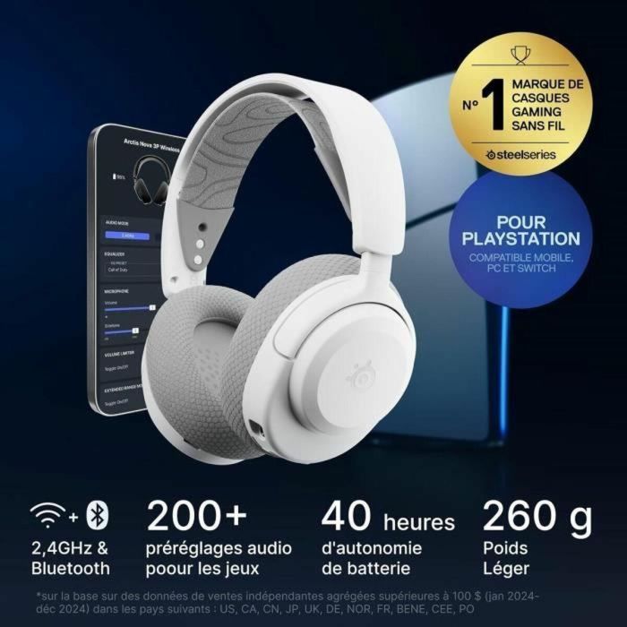 SteelSeries Arctis Nova 3PW Auriculares Inalámbricos Gaming Bluetooth USB-C Plug & Play con 40h Batería AAATQ10761 5 SteelSeries Arctis Nova 3PW Auriculares Inalámbricos Gaming Bluetooth USB-C Plug & Play con 40h Batería AAATQ10761 5