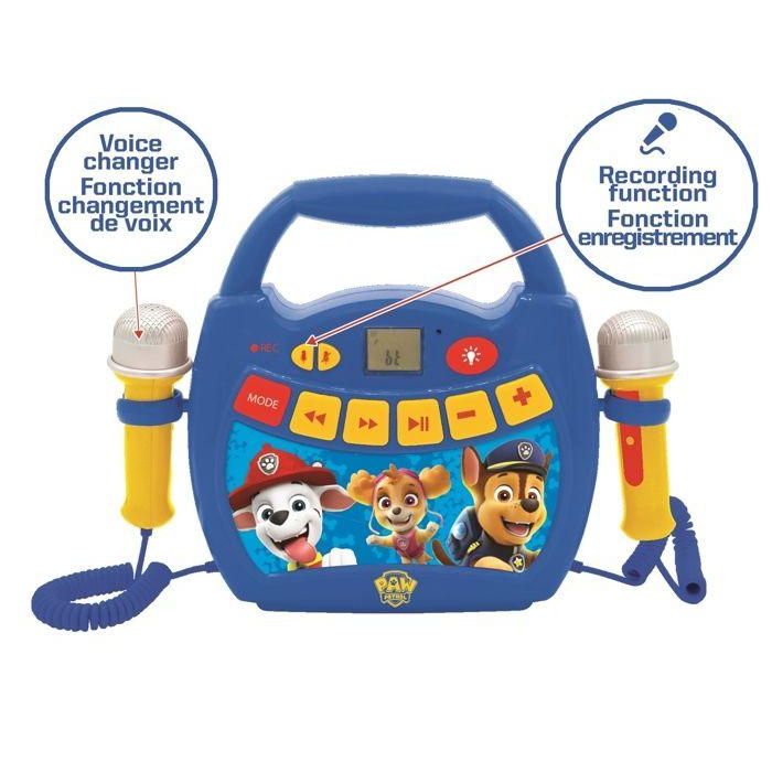 Lexibook Mp320Paz Karaoke Digital Portátil Inalámbrico Bluetooth Patrulla Canina con 2 Micrófonos para Niños +3 Años 3 Lexibook Mp320Paz Karaoke Digital Portátil Inalámbrico Bluetooth Patrulla Canina con 2 Micrófonos para Niños +3 Años 3