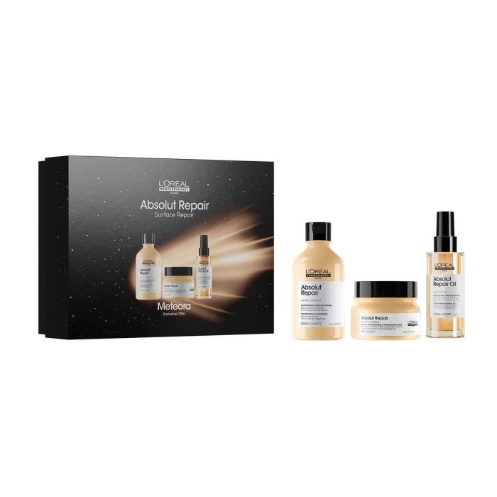 L'Oréal Professionnel Paris N70049586/1 Absolut Repair Estuche 3 pz: Champú 300ml, Mascarilla 250ml, Tratamiento sin Aclarado 90ml. Repara Daños