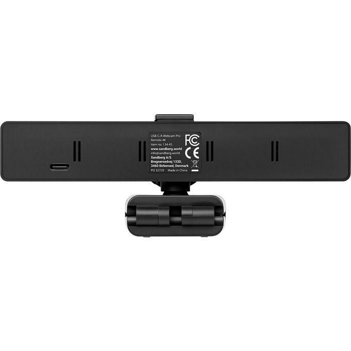 Sandberg Webcam Pro Remote 4K, USB-C/A, Enfoque Automático y Control Remoto para Videoconferencias 4