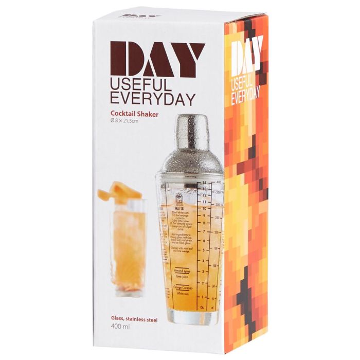 Day Coctelera de Cristal con Tapa de Acero Inoxidable 400 Ml con Recetas 1