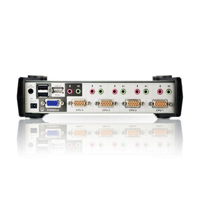 Aten CS1734B Switch KVM 4 Puertos USB PS/2 VGA, Audio y Hub USB 2.0 integrado, con Cables KVM incluidos 1
