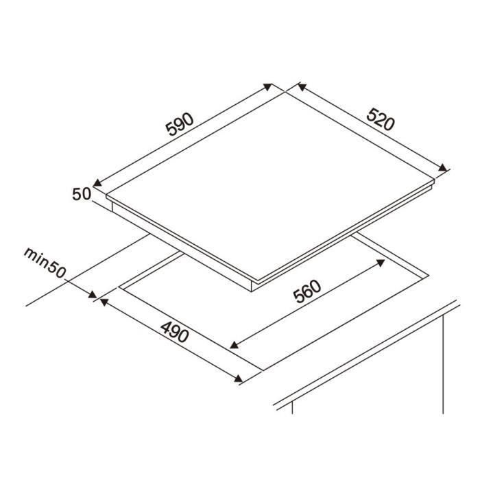 Oceanic OCEATV4Z60B2 Placa Vitrocerámica 4 Fuegos Negro 5 Oceanic OCEATV4Z60B2 Placa Vitrocerámica 4 Fuegos Negro 5