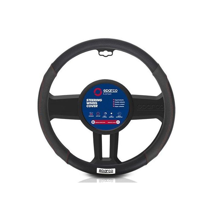 Sparco SPC1113BK Funda Volante C1113 Negro para Coche 2