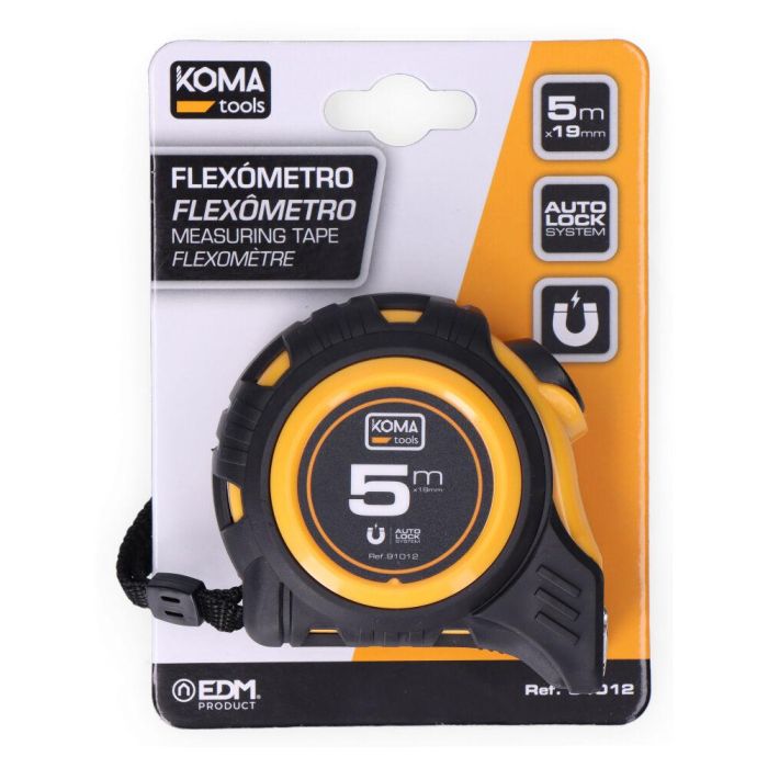 Koma Tools Flexómetro Magnet 5 m x 19 mm Cuerpo ABS Antideslizante Gancho Magnético Auto Lock 4 Koma Tools Flexómetro Magnet 5 m x 19 mm Cuerpo ABS Antideslizante Gancho Magnético Auto Lock 4