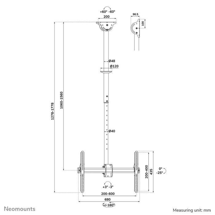 Soporte de Mesa para Pantalla Neomounts CL35-440BL16L 70" 37" 50 kg 3 Soporte de Mesa para Pantalla Neomounts CL35-440BL16L 70" 37" 50 kg 3