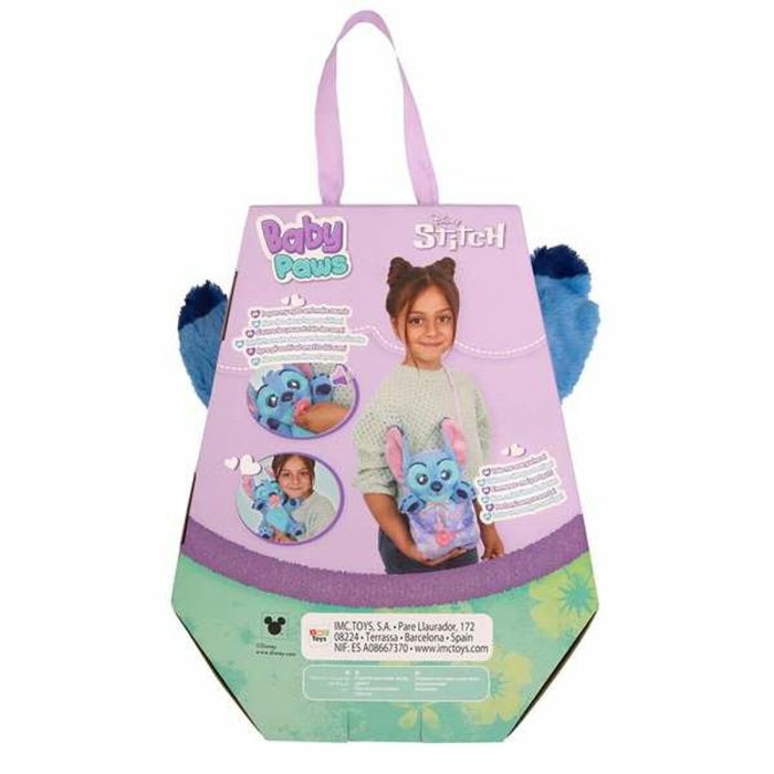 Imc Toys Stitch Peluche Cachorro Interactivo Baby Paws con Sonido, Bolsa Transportable, Chupete y Pilas AAA Incluidas +18 Meses 2
