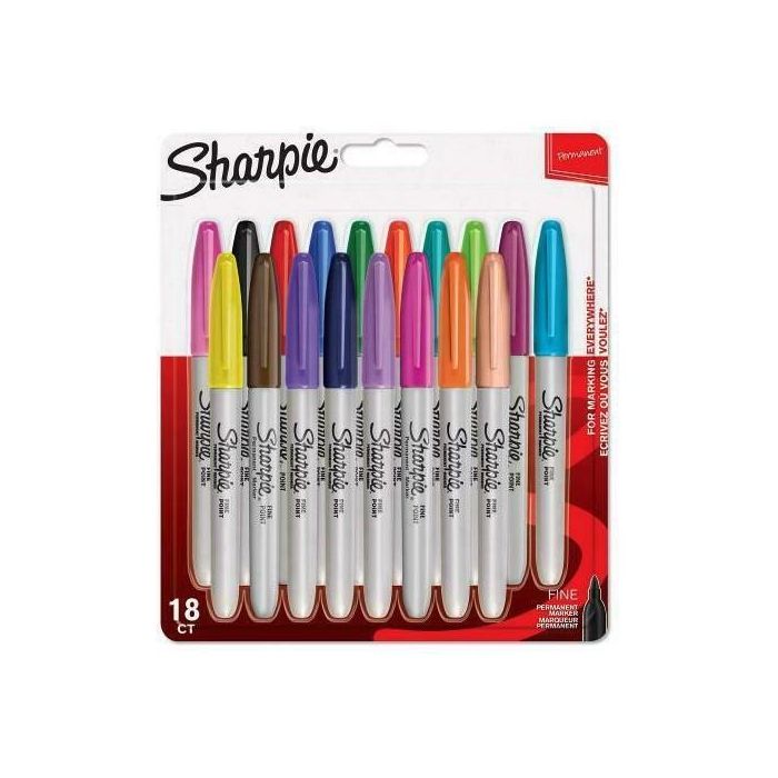 Rotulador Permanente Sharpie Fine Surtido Bolsa De 18
