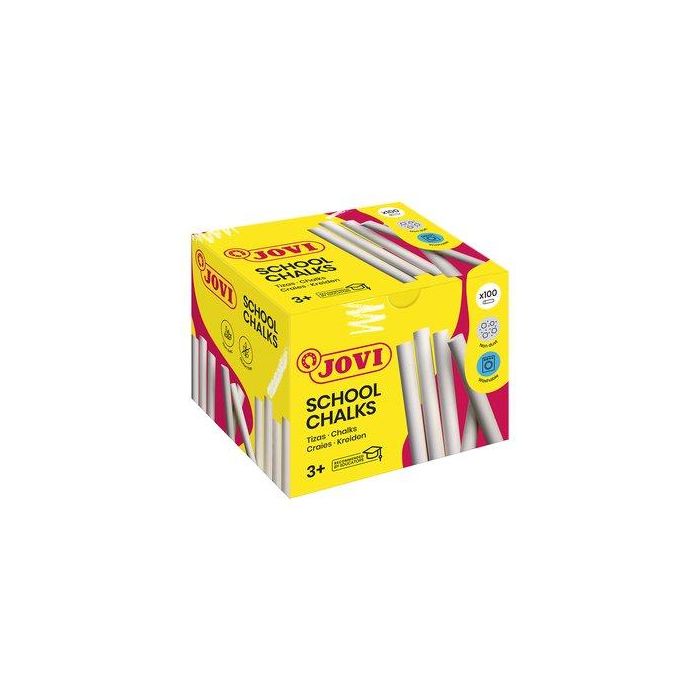 Jovi Tizas Classcolor School Antipolvo Blancas 80mm Caja 100 Unidades