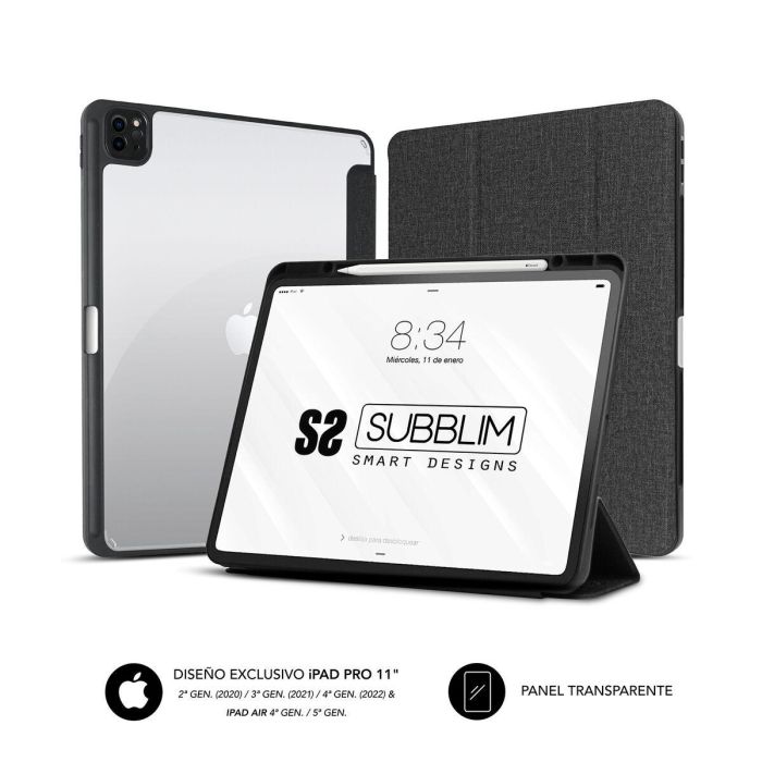 Subblim SUBCST-5SC400 Funda Clear Shock Negra para iPad Pro 11" (2020-2022) y Air 4/5 Gen con Soporte y Ranura Apple Pencil 13 Subblim SUBCST-5SC400 Funda Clear Shock Negra para iPad Pro 11" (2020-2022) y Air 4/5 Gen con Soporte y Ranura Apple Pencil 13