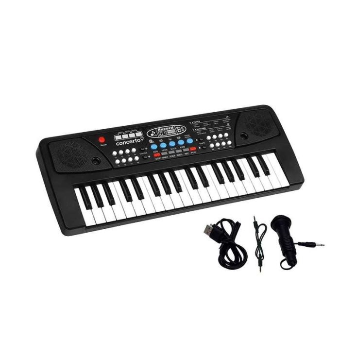 Organo electronico 37 teclas con microfono, toma usb con cable de audio. 43x16x5,40 cm 8 Organo electronico 37 teclas con microfono, toma usb con cable de audio. 43x16x5,40 cm 8