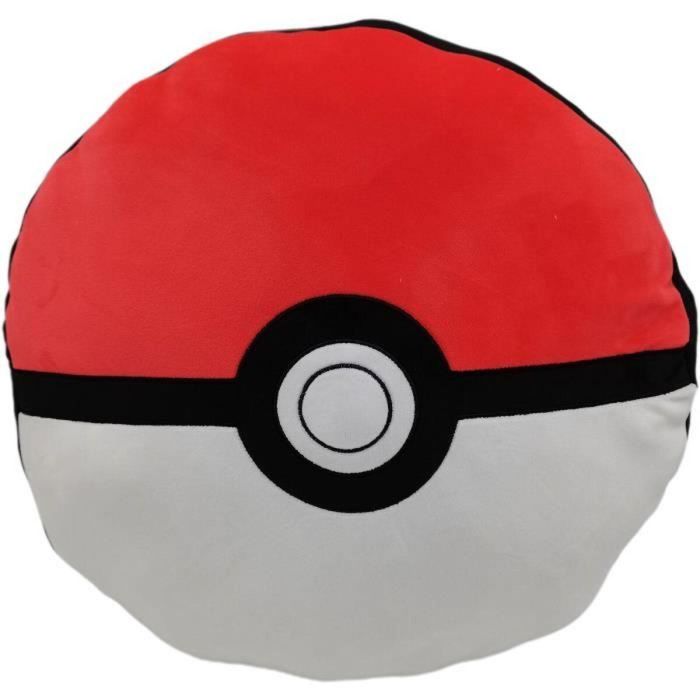 Pokemon POK3700891706674 Cojín Redondo Poké-ball de Microfibra - 40 cm Premium