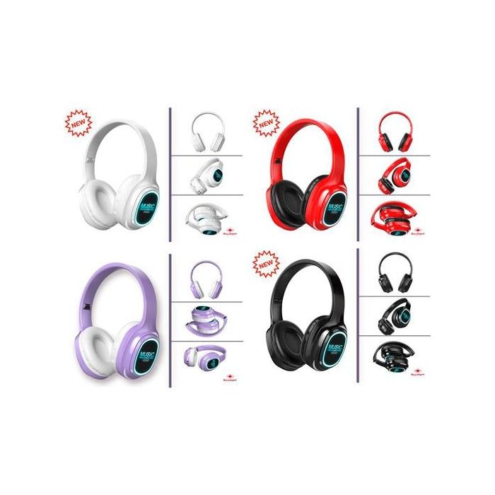 Roymart Auriculares con luz led bluetooth 5.0 c/surtidos