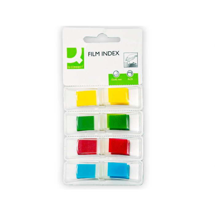 Q-connect Banderitas Separadoras Dispensador 4 Colores 35 Hojas por Color 12 x 43 mm 1