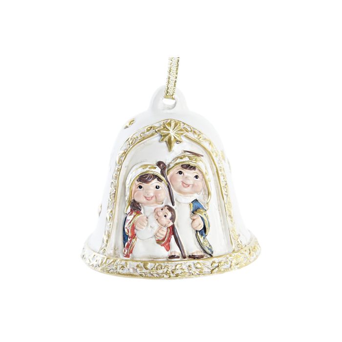 Nacimiento Navidad Tradicional DKD Home Decor Dorado Blanco 8 x 7.4 x 8 cm (12 Unidades) 1