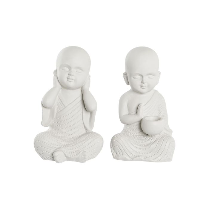 Figura Oriental DKD Home Decor Blanco 19 x 39 x 25.5 cm (2 Unidades) Figura Oriental DKD Home Decor Blanco 19 x 39 x 25.5 cm (2 Unidades)