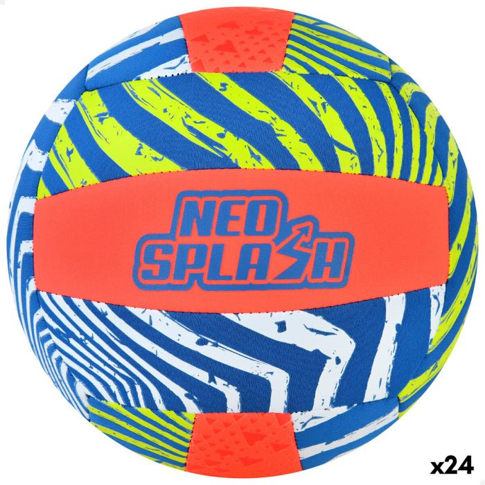 Balón de Voleibol Aktive Neo Splash Amarillo Azul Naranja Neopreno (24 Unidades)