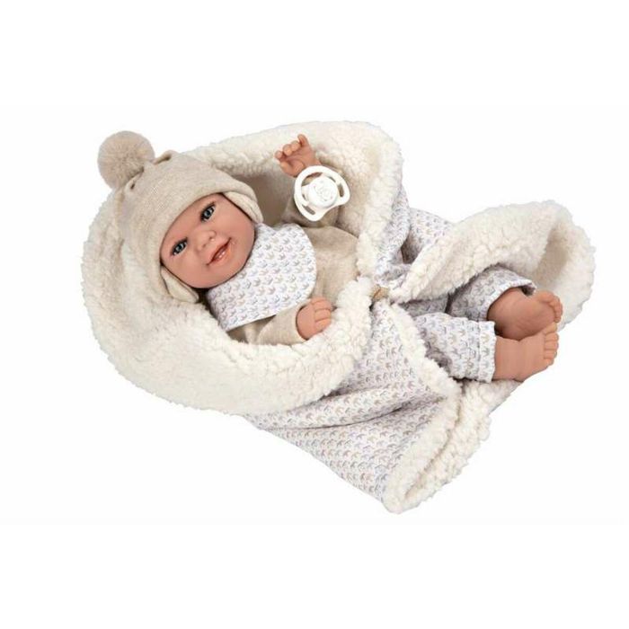 Muñeca elegance 35 cm babyto beige c/manta (muñeco de peso)