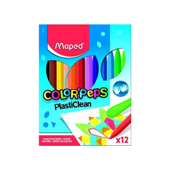 Ceras Maped Plasticlean Color Peps Estuche De 12