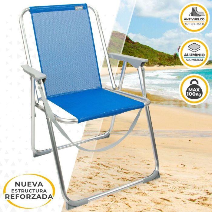 Silla Plegable Aktive Gomera Azul 44 x 76 x 45 cm (4 Unidades) 3 Silla Plegable Aktive Gomera Azul 44 x 76 x 45 cm (4 Unidades) 3