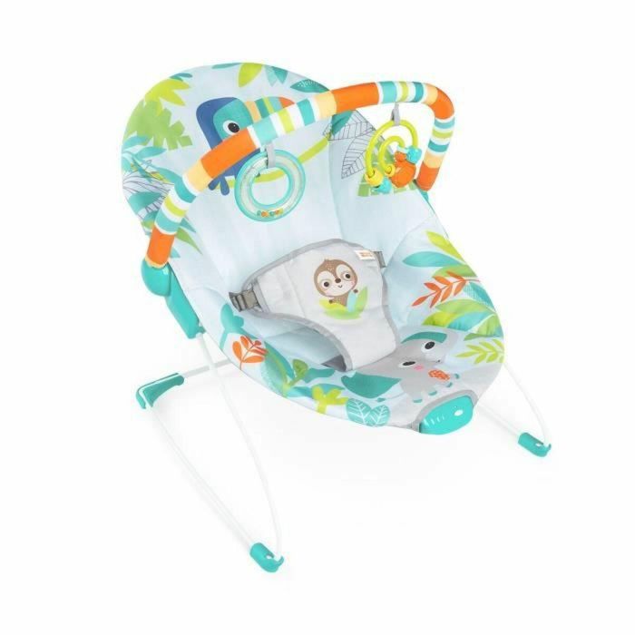 Bright Starts Hamaca Vibratoria para Bebé Rainforest Vibes | Arnés de 3 Puntos y Pies Antideslizantes 4