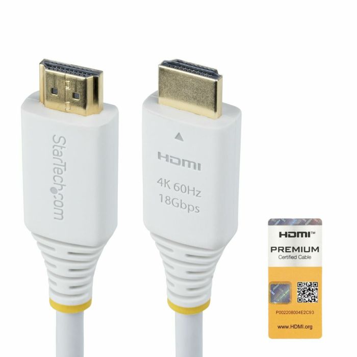 Cable USB Startech HDMI2-CABLE-4K60-10W Blanco 3 m 6 Cable USB Startech HDMI2-CABLE-4K60-10W Blanco 3 m 6