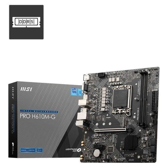MSI PRO H610M-G Placa Base Intel H610 LGA 1700 Micro ATX DDR5 para PC