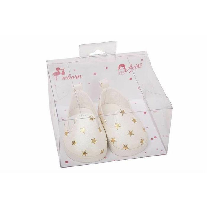 Set zapatos blanco con estrellitas para muñecos de 40 cm 1