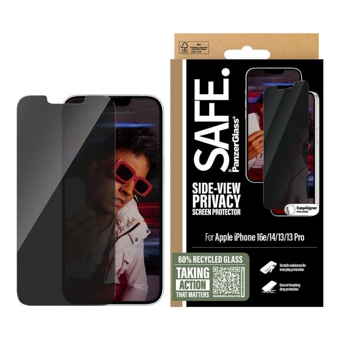 PanzerGlass Protector de Pantalla Privacidad Ultra-Wide Fit para iPhone 16e, 14, 13, 13 Pro 1