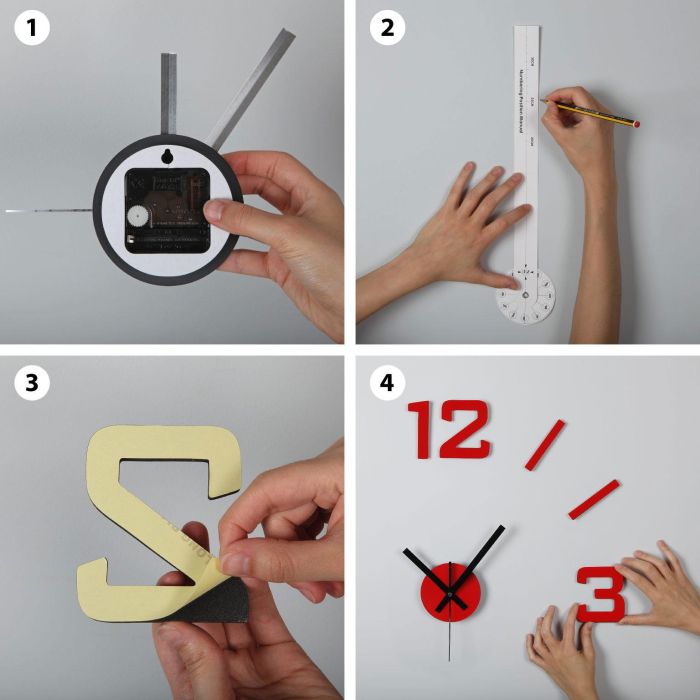Reloj Pegatina Rojo Versa (4 Unidades) 2 Reloj Pegatina Rojo Versa (4 Unidades) 2