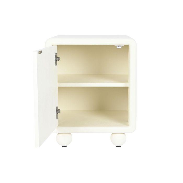 DKD Home Decor Mesita de Noche Moderna Blanco 1 Puerta 40 x 55 x 45 cm 3