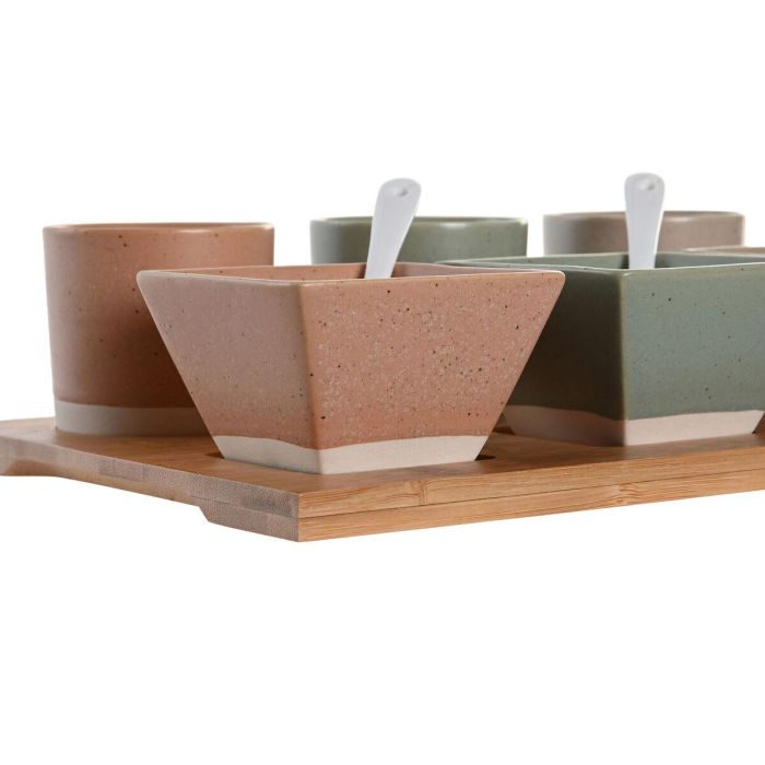 Set de Aperitivo DKD Home Decor 28 x 18,8 x 1,5 cm Porcelana Multicolor Bambú 10 Piezas Escandinavo 3 Set de Aperitivo DKD Home Decor 28 x 18,8 x 1,5 cm Porcelana Multicolor Bambú 10 Piezas Escandinavo 3