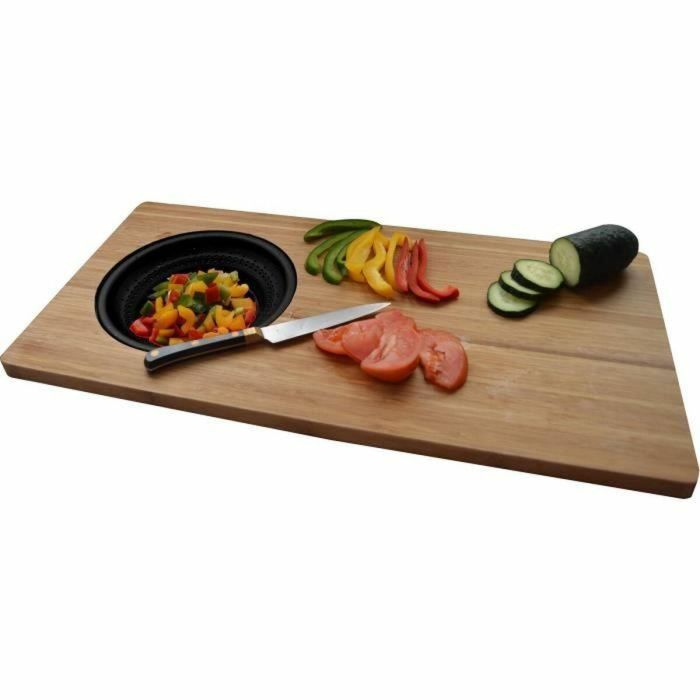 Jocca 1633N - Tabla de cortar de bambú con colador, apta para fregadero, 58x29cm 4 Jocca 1633N - Tabla de cortar de bambú con colador, apta para fregadero, 58x29cm 4