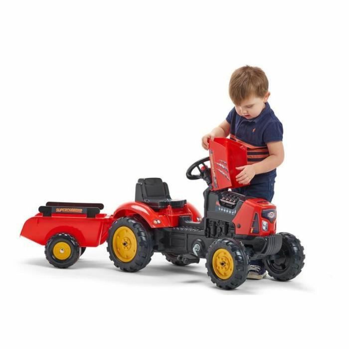 Falk Tractor de pedal Supercharger rojo con capó de apertura y remolque, juguete infantil para 2-5 años 5 Falk Tractor de pedal Supercharger rojo con capó de apertura y remolque, juguete infantil para 2-5 años 5