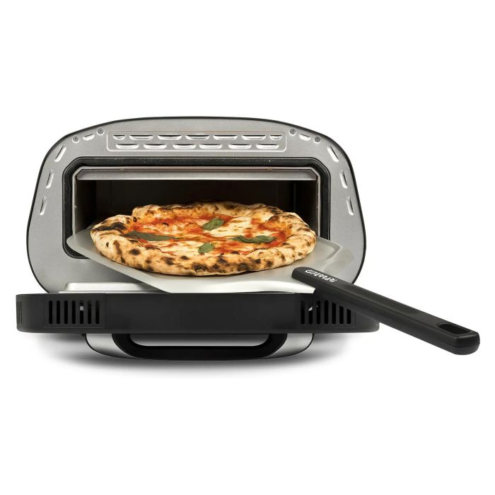 G3Ferrari G10186 Pronto Pizza Pizzaofen - Horno de Pizza con Piedra, 430 °C, 1700 W, Color Negro/Plata