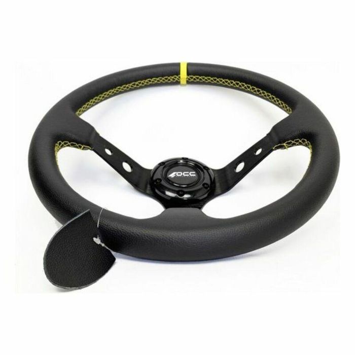 OCC Motorsport OCCVOL004 Volante Desplazado Modelo Track Piel Artificial Negro 350mm Brazos Negros Ribete/Costuras Amarillas Deportivo Competición Coche Simulador Universal 1 OCC Motorsport OCCVOL004 Volante Desplazado Modelo Track Piel Artificial Negro 350mm Brazos Negros Ribete/Costuras Amarillas Deportivo Competición Coche Simulador Universal 1