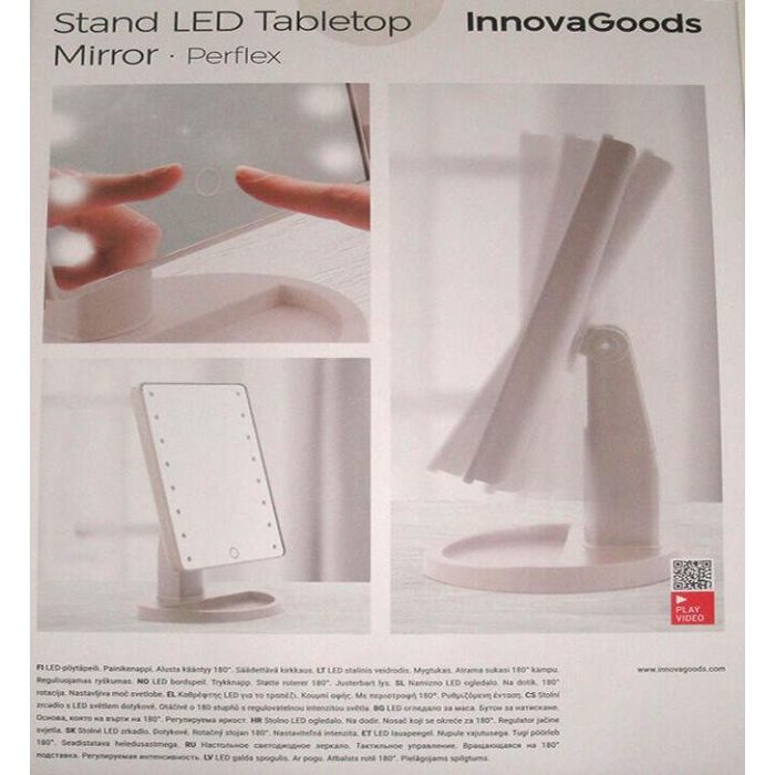 Espejo LED Táctil de Sobremesa Perflex InnovaGoods 6 Espejo LED Táctil de Sobremesa Perflex InnovaGoods 6