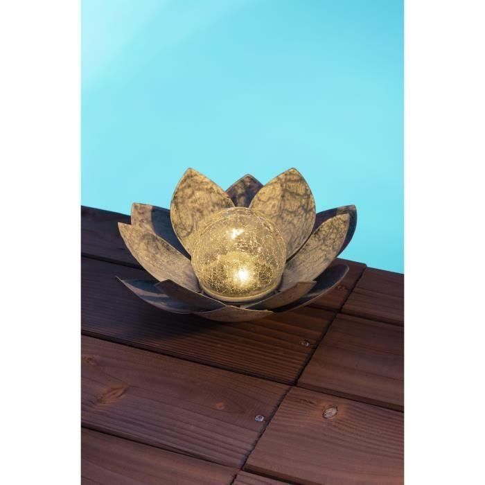 Galix Lámpara Solar LED Nenúfar Lirio de Agua Bola Crepitante para Jardín Exterior, Metal y Vidrio Ø 220mm, 8h Autonomía Galix Lámpara Solar LED Nenúfar Lirio de Agua Bola Crepitante para Jardín Exterior, Metal y Vidrio Ø 220mm, 8h Autonomía