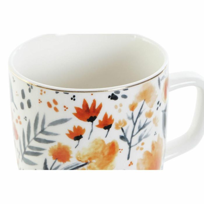 Taza DKD Home Decor Porcelana Azul Naranja (380 ml) (12 x 8,5 x 9,5 cm) 1