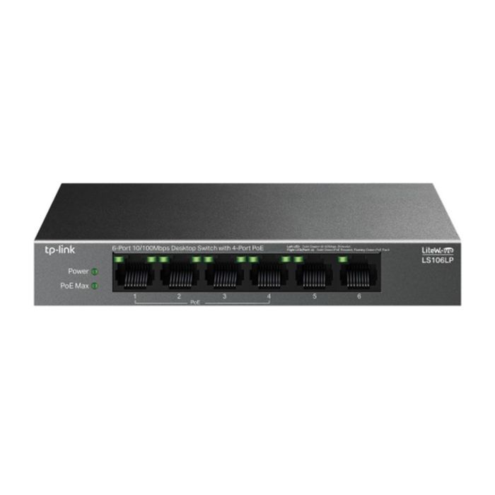TP-Link LiteWave LS106LP switch No administrado Fast Ethernet (10/100) Energía sobre Ethernet (PoE) Negro TP-Link LiteWave LS106LP switch No administrado Fast Ethernet (10/100) Energía sobre Ethernet (PoE) Negro