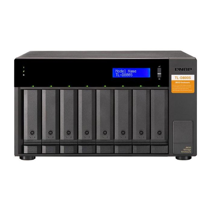 QNAP TL-D800S 8-bay desktop SATA JBOD expansion unit, Carcasa de disco duro/SSD, 2.5/3.5", Serial ATA II, Serial ATA III, 6 Gbit/s, Hot-swap, Negro, Gris QNAP TL-D800S 8-bay desktop SATA JBOD expansion unit, Carcasa de disco duro/SSD, 2.5/3.5", Serial ATA II, Serial ATA III, 6 Gbit/s, Hot-swap, Negro, Gris