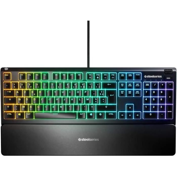 Teclado mecánico para juegos - STEELSERIES - APEX 3 - Ultra silencioso - Negro Teclado mecánico para juegos - STEELSERIES - APEX 3 - Ultra silencioso - Negro