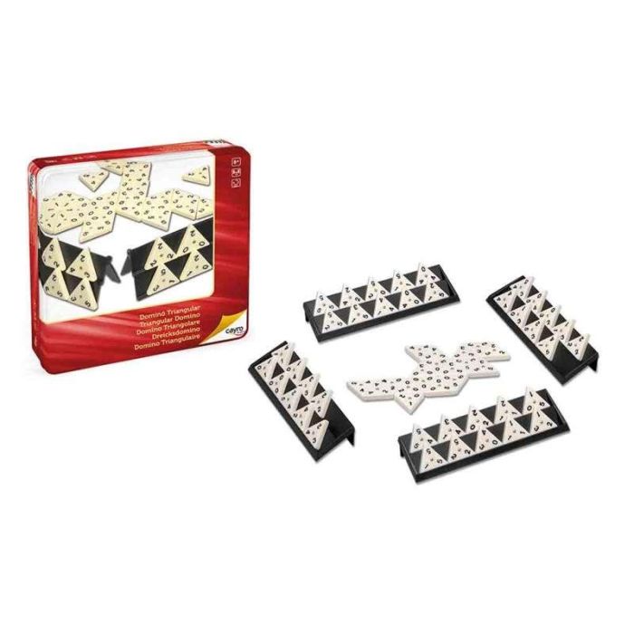 Cayro Juego Domino Triangular en Caja de Metal 27x27x5,7 cm Plástico 12